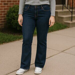 Vintage Y2K Gap Low Rise Boot Cut Side Zip Jeans Dark Wash Size 12